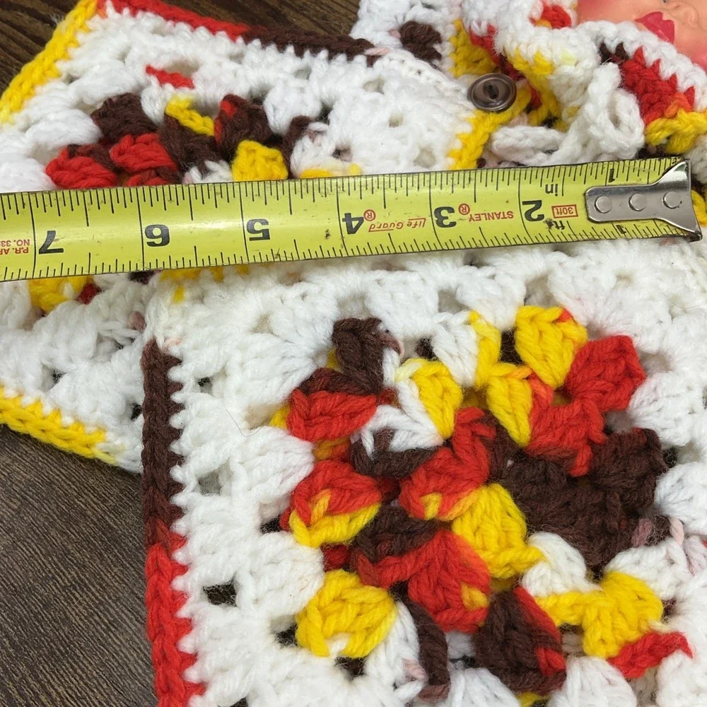 Two Hand Crochet Baby Face with Two Pot Holders Vintage Kitchen Decor